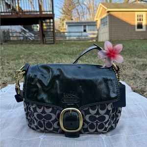 COACH SIGNATURE DENIM DOUBLE POCKET BLEEKER 💙